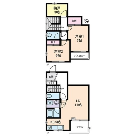 GREEN PARK B棟の物件間取画像